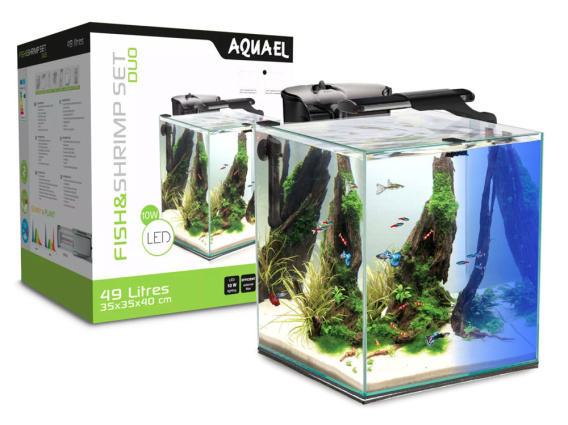 AQUAEL FISH&SHRIMP SET DUO DAY&NIGHT 49L Czarne Sklep Akwarystyczny.EU